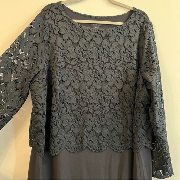 Women’s J. Jill wearever collection Black Lace Overlay knee length Dress size 3X - Picture 3 of 5